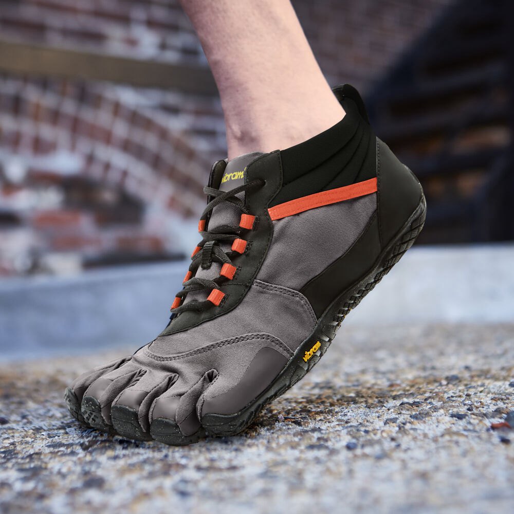 Vibram FiveFingers Heren V-Trek Insulated - Bergschoenen Zwart/Grijs/Rood - 738059PVF